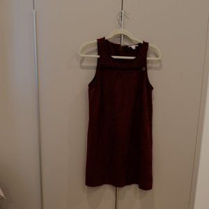 Love Riche Burgundy Suede Dress w/ Front Cut Out